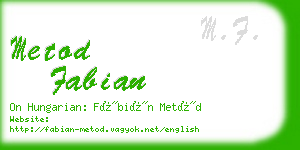 metod fabian business card